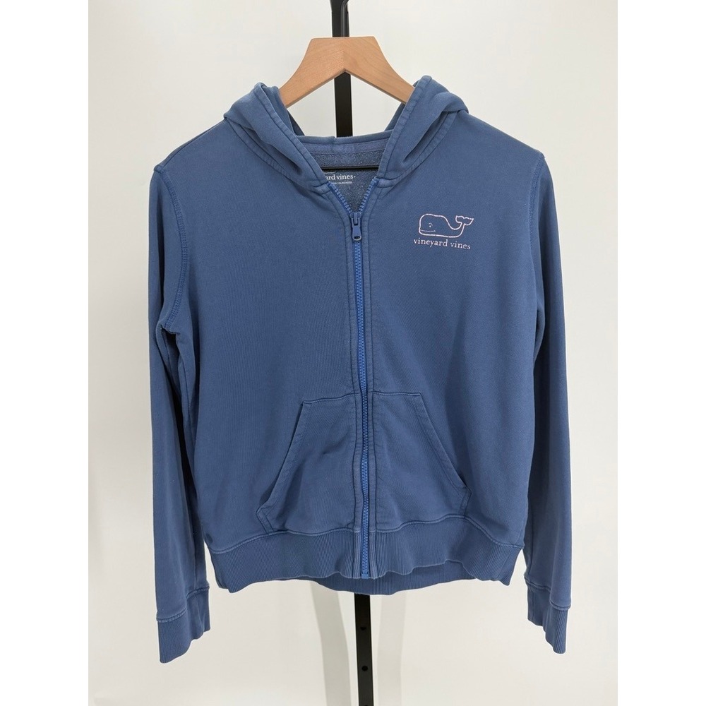 Vineyard Vines Full Zip Hoodie Whale Logo French Terry Cotton Preppy Sweatshirt